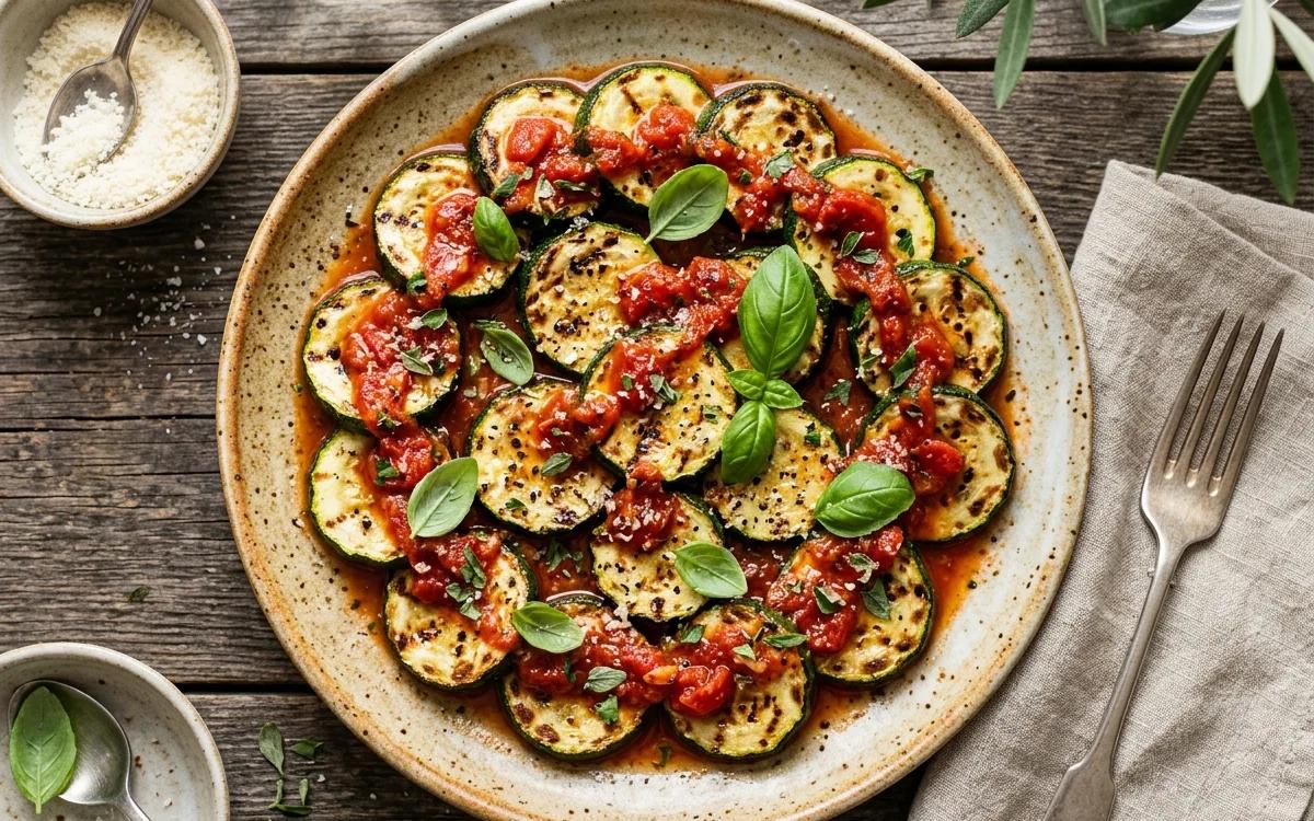Crispy Grilled Zucchini with Marinara — Italian dinner recipe