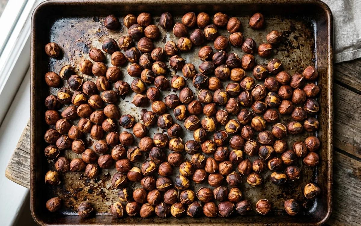Step 3: Roast for 10 to 12 minutes until the skins darken and the nu