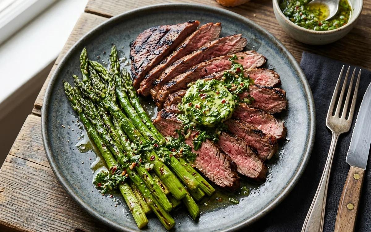 Step 8: Slice the steak thinly against the grain and serve with the 
