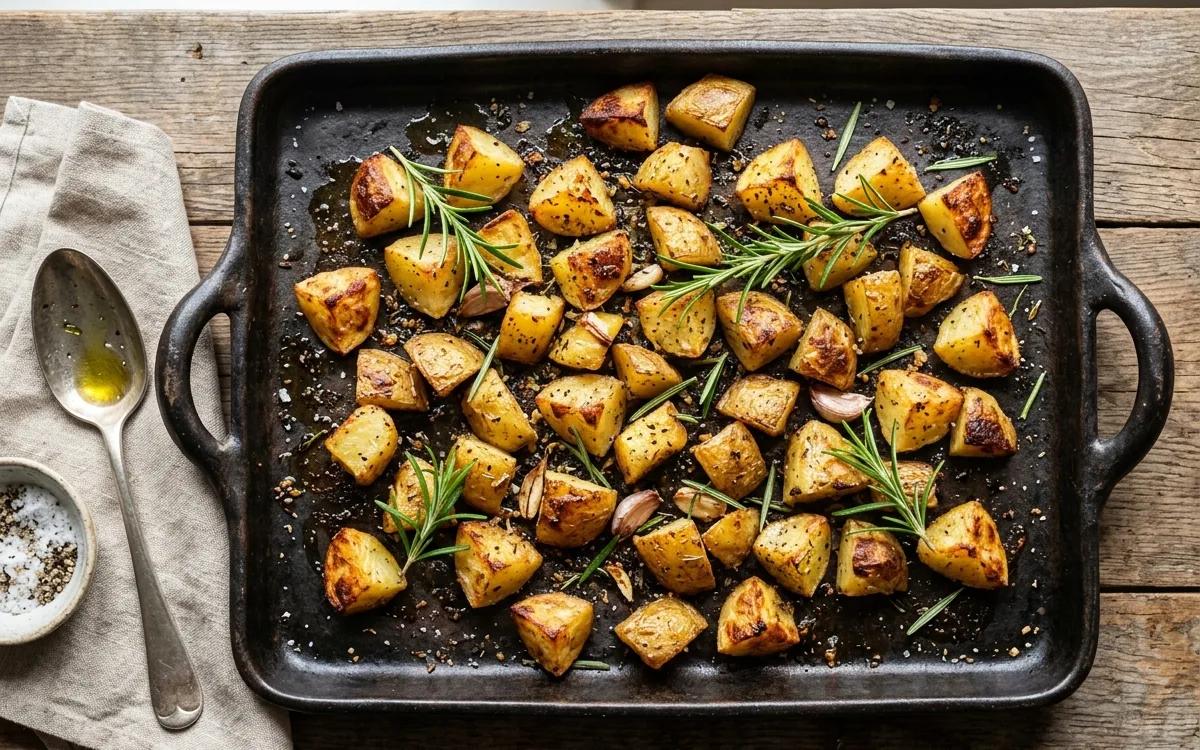 Rustic Garlic and Herb Roasted Potatoes — American dinner recipe