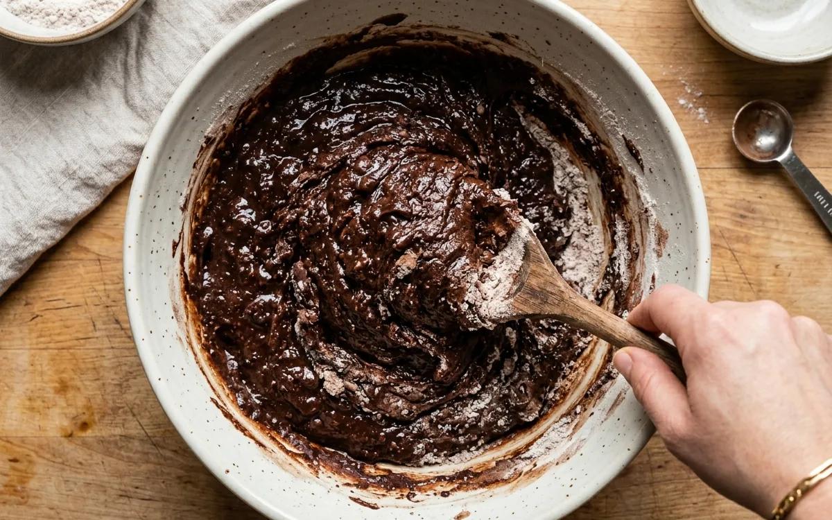 Step 4: Gradually stir the dry ingredients into the wet mixture unti