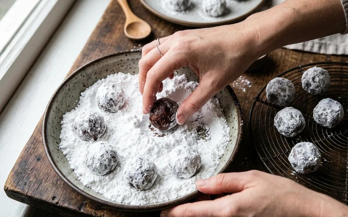 Step 7: Roll the chilled dough into 1-inch balls and toss them gener