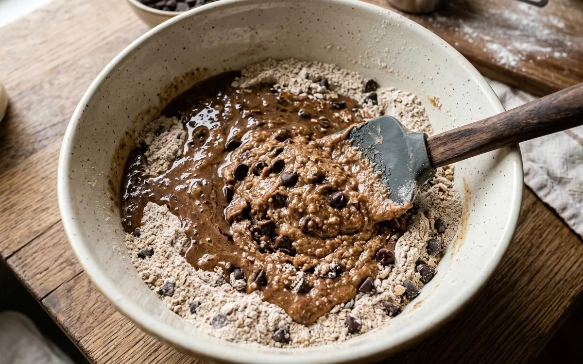 Step 4: Pour the wet ingredients into the dry ingredients and stir w