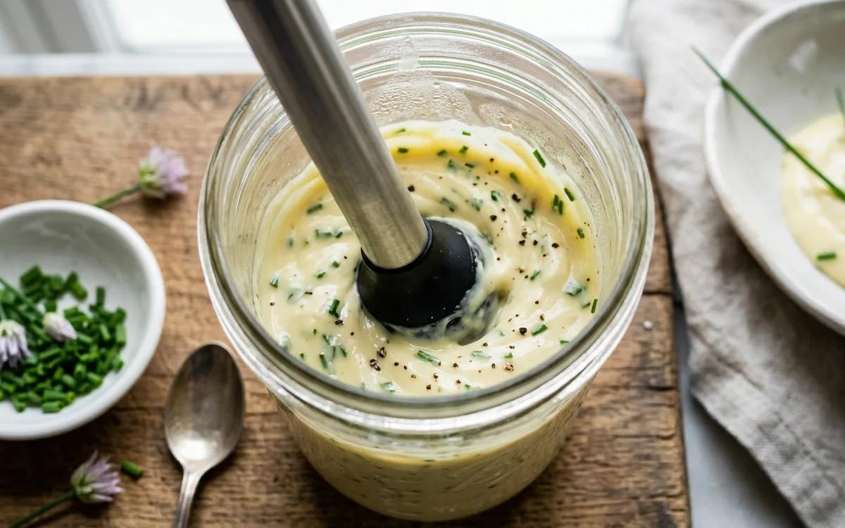 Step 3: Insert your immersion blender all the way to the bottom of t