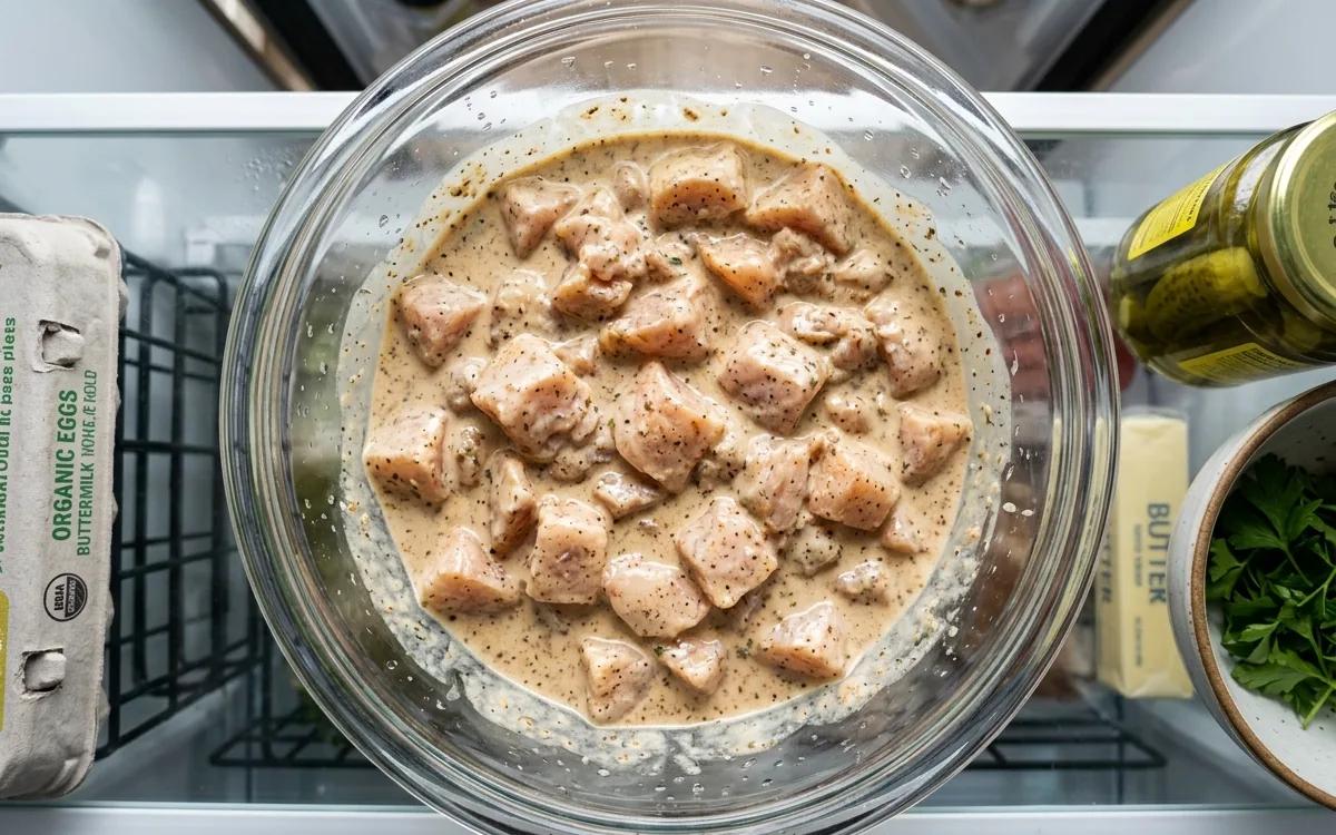 Step 3: Let the chicken marinate in the refrigerator for at least on