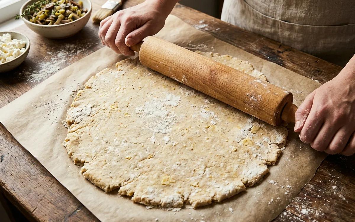 Step 6: Roll the chilled dough into a 12-inch circle on a piece of p