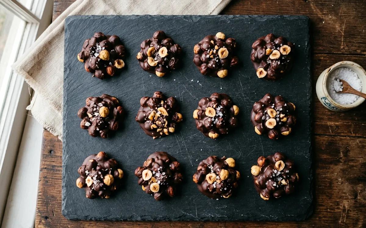 Homemade Dark Chocolate and Hazelnut Candies — American desserts recipe
