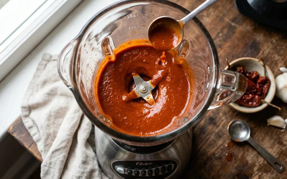 Step 7: Puree until completely smooth, adding a tablespoon of water 