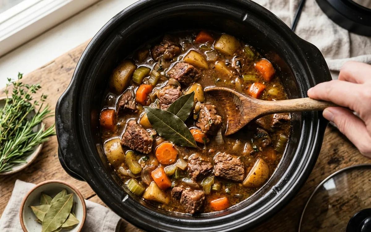 Step 7: Add the bay leaves and stir gently to combine.