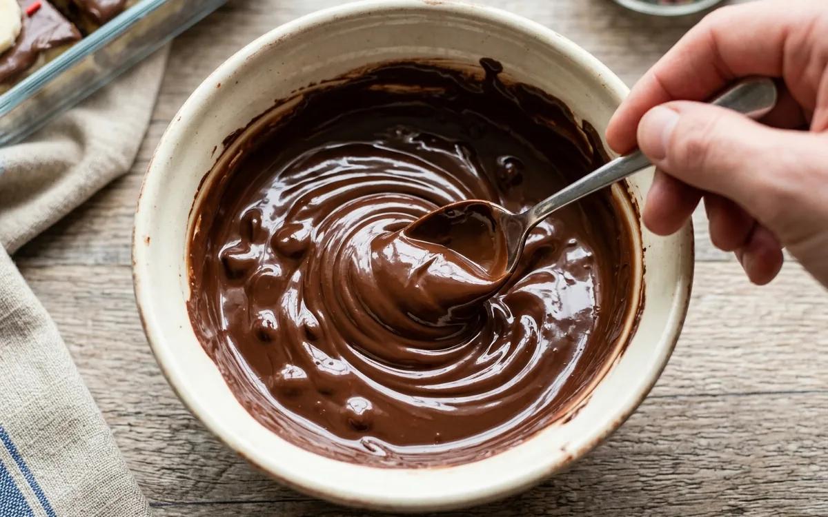 Step 9: Heat in 30-second intervals, stirring until the chocolate is