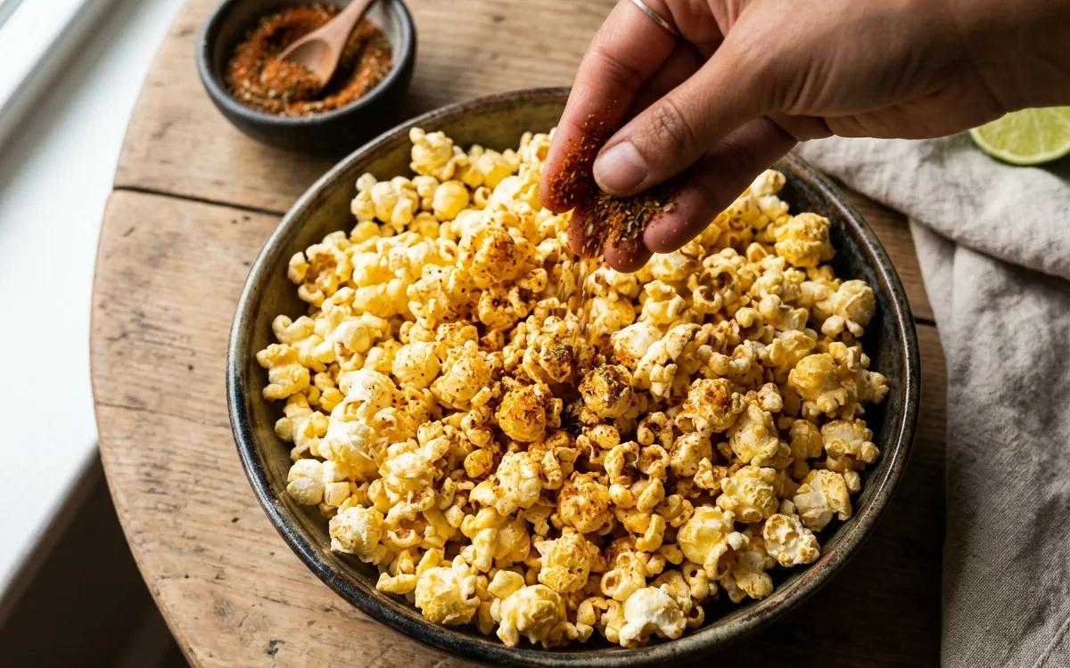 Step 5: Sprinkle the seasoning over hot, buttered or oiled popcorn.