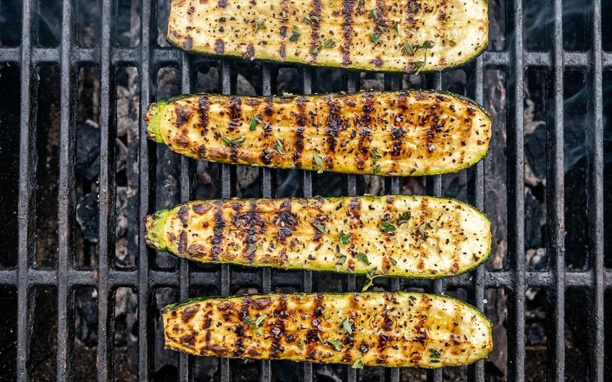 Step 6: Grill the zucchini for 3 to 4 minutes per side until charred