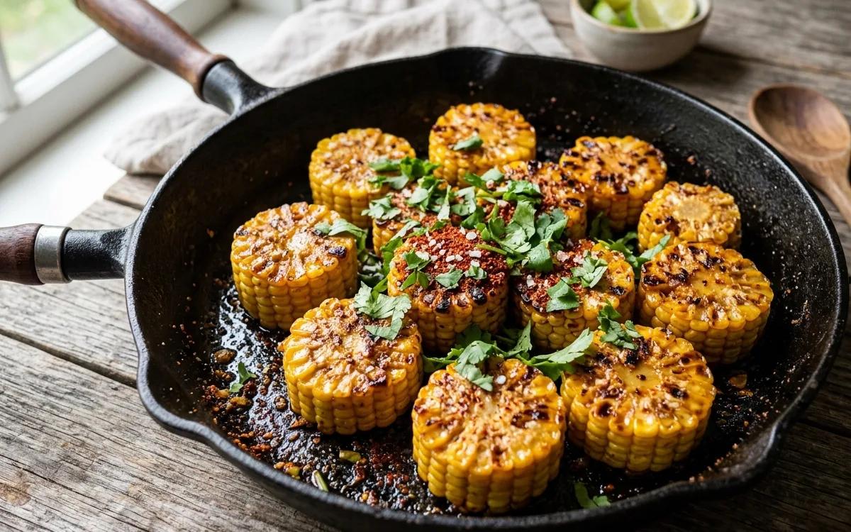 Crispy Pan-Fried Corn on the Cob with Chili Lime Butter — American dinner recipe