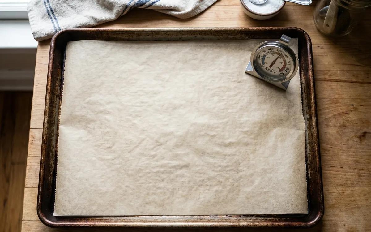 Step 1: Preheat your oven to 425 degrees Fahrenheit and line a large