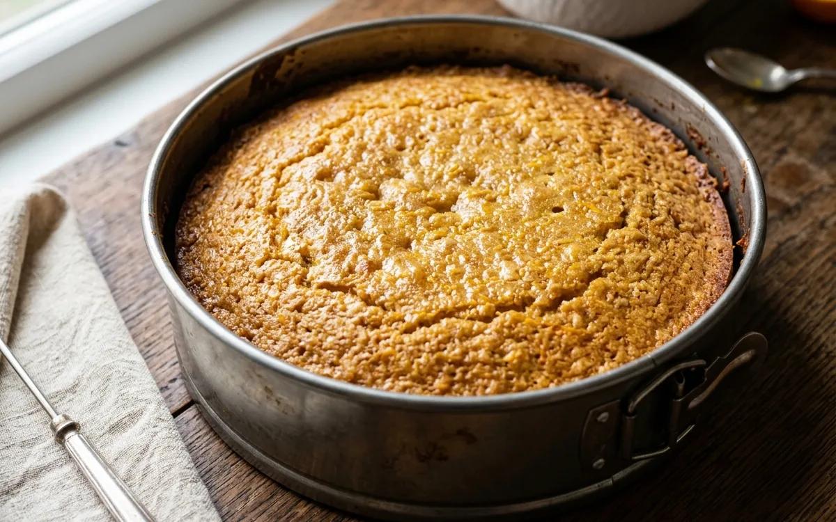 Step 9: Cool the cake in the pan before releasing the sides.