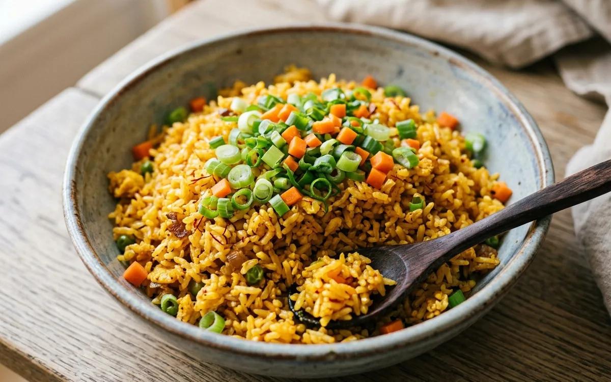 Denise's Saffron Vegetable Fried Rice — Asian dinner recipe