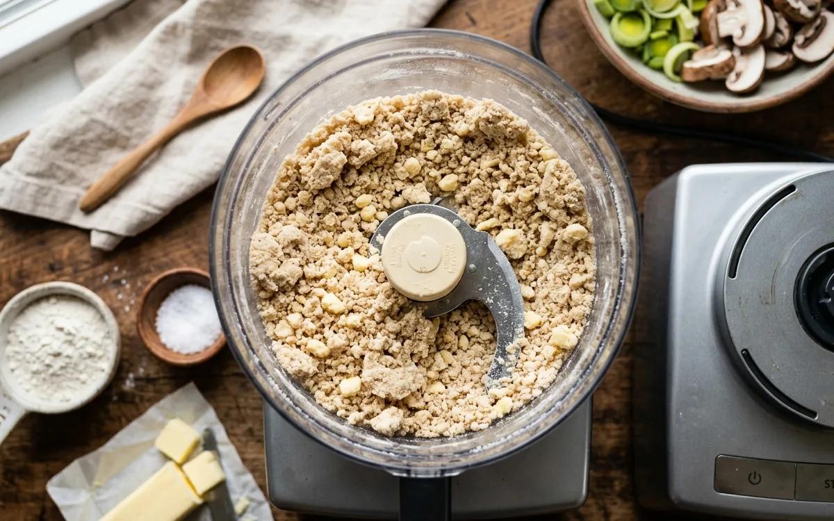 Step 1: Pulse flour, salt, and cold butter in a food processor until