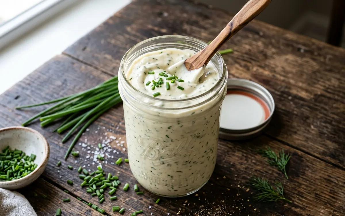 Homemade Garlic Chive Mayonnaise — American lunch recipe