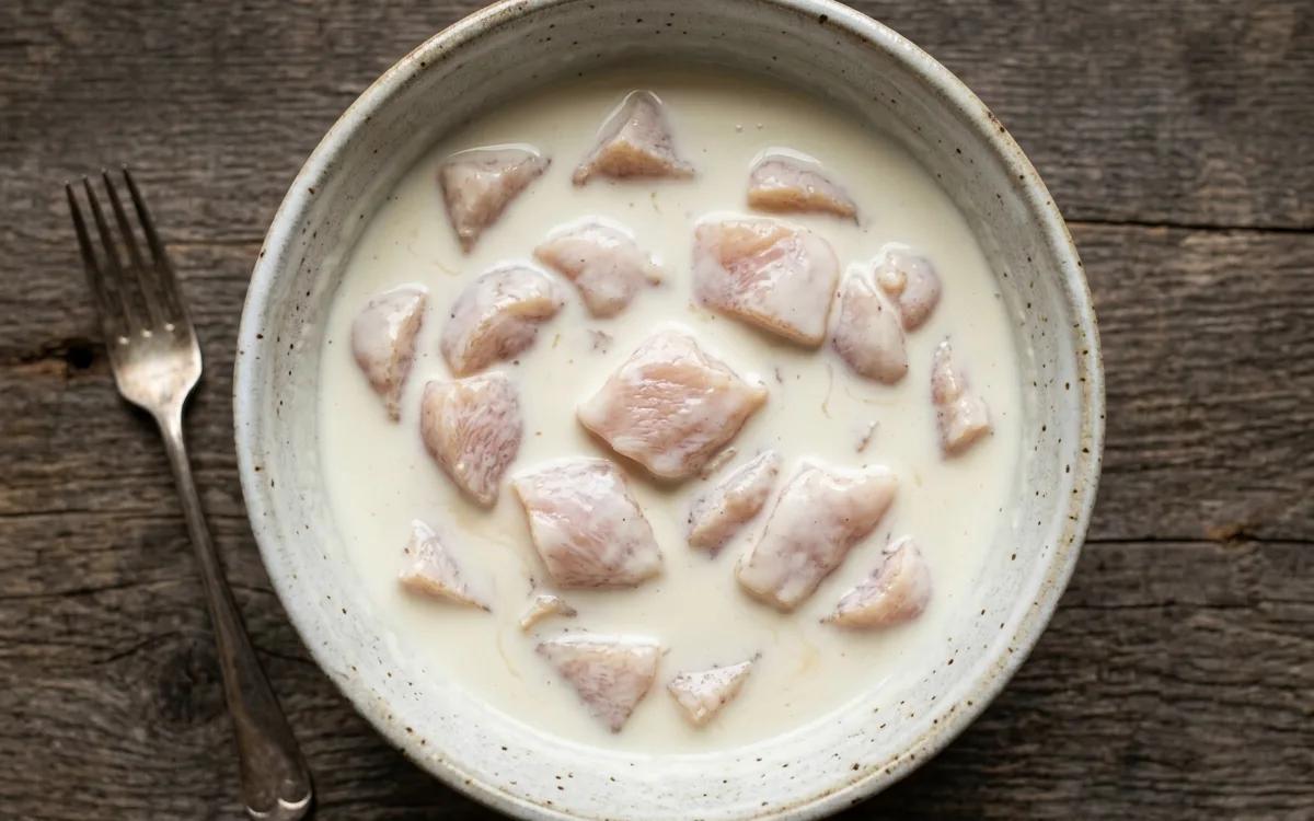Step 2: Place the chicken in a bowl and pour the buttermilk over the