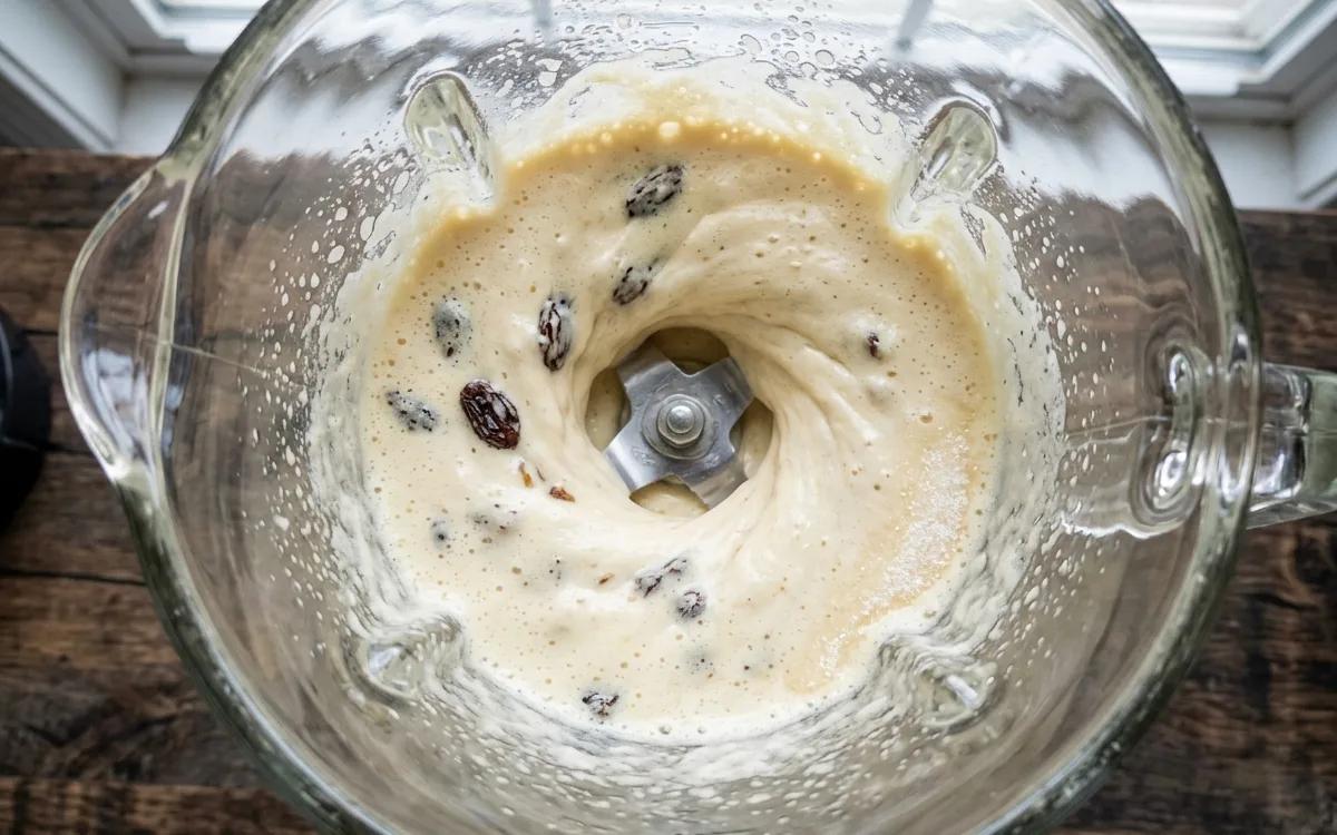 Step 2: Add the eggs and sugar to a blender and pulse on medium spee