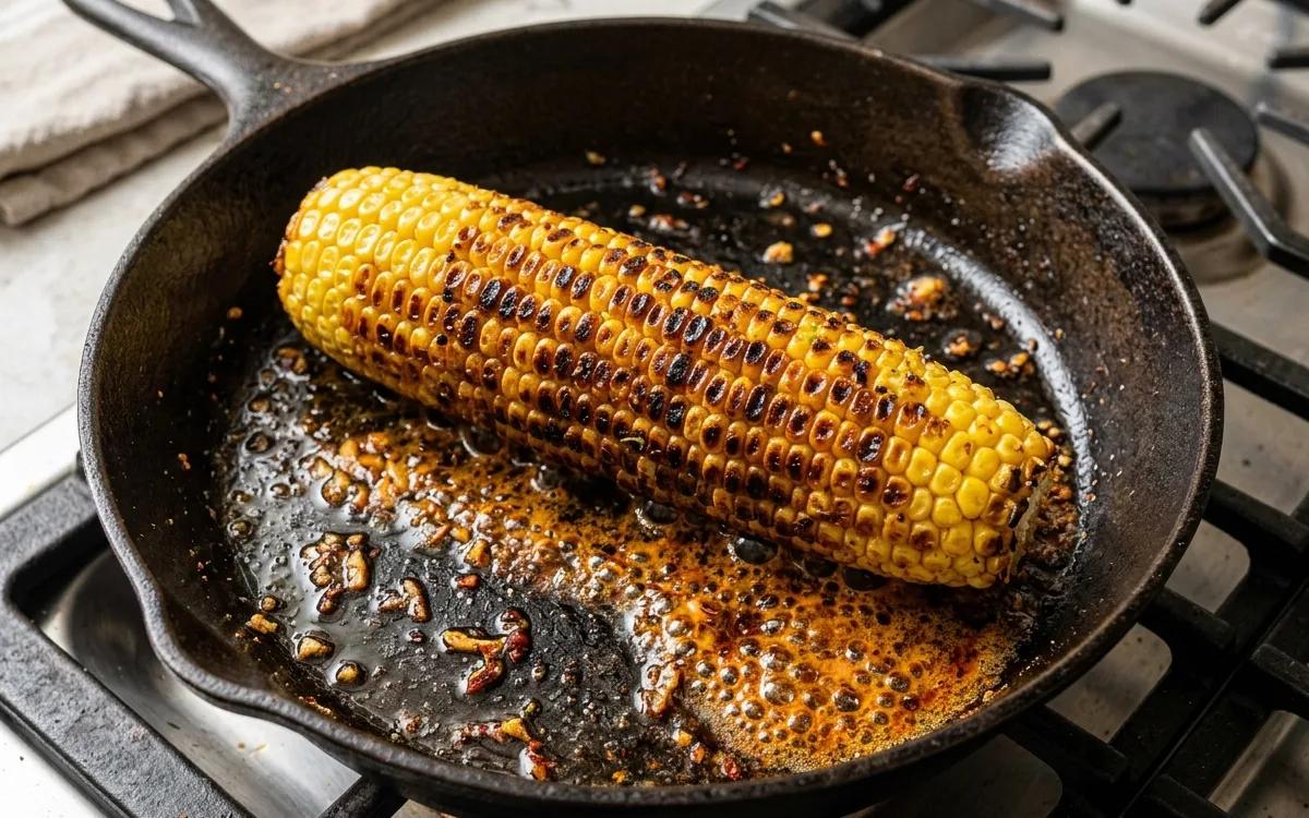 Step 5: Cook for 3 to 4 minutes without moving the corn to allow a d