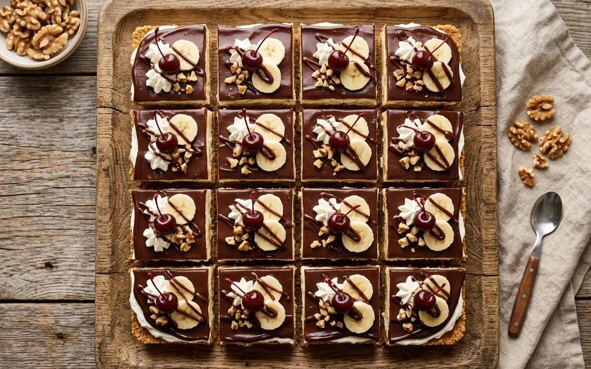 Easy Banana Split Squares: A Layered Dessert Bar — American desserts recipe