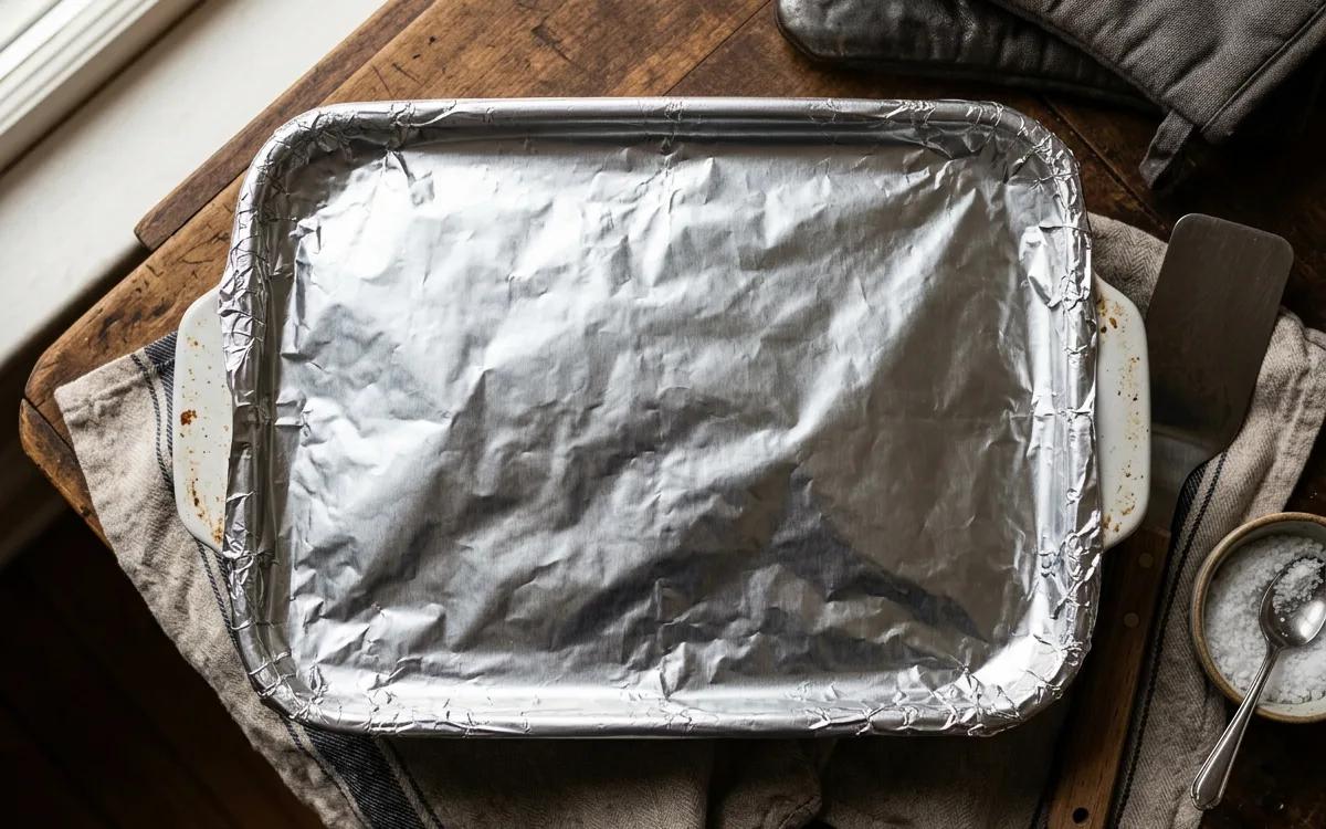 Step 5: Cover the dish tightly with aluminum foil and bake for 20 mi