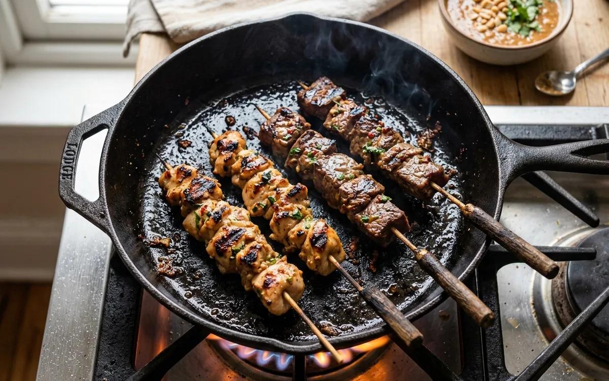Step 7: Heat a grill or cast-iron skillet to high heat.