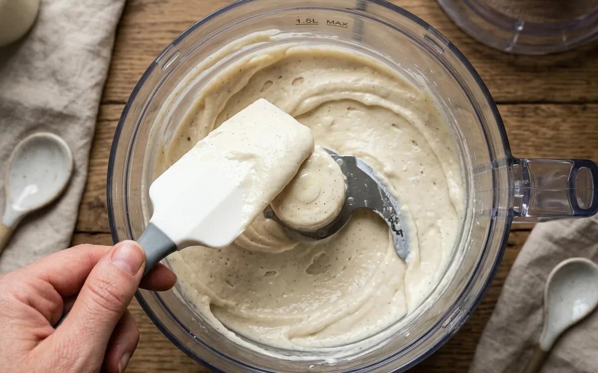 Step 4: Scrape down the sides of the container with a rubber spatula