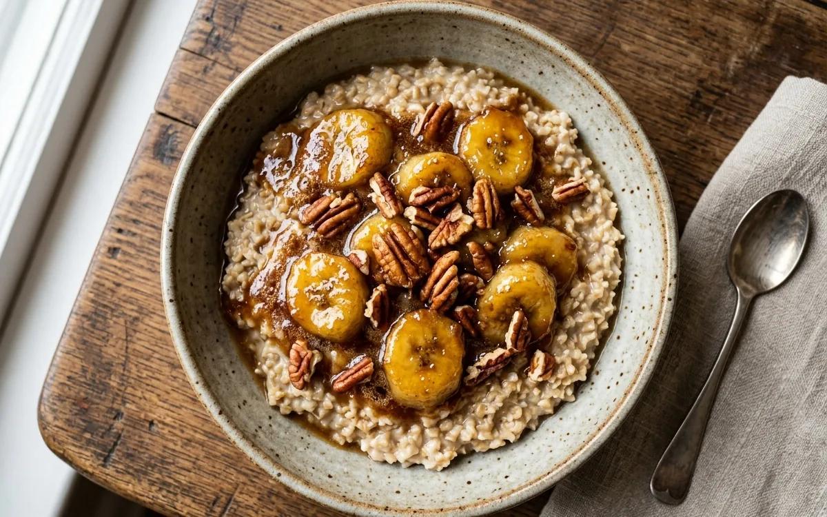 Banana Foster Steel Cut Oats — American breakfast recipe