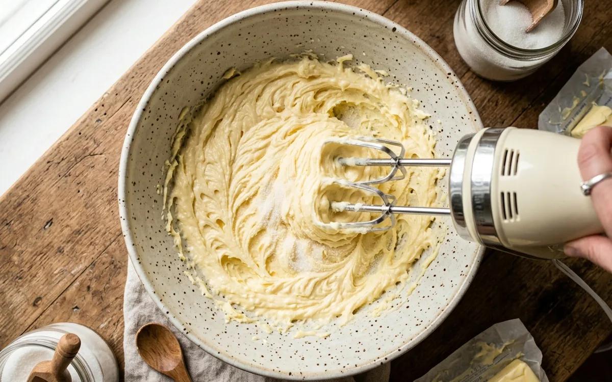 Step 2: Beat one cup of butter and granulated sugar in a large bowl 