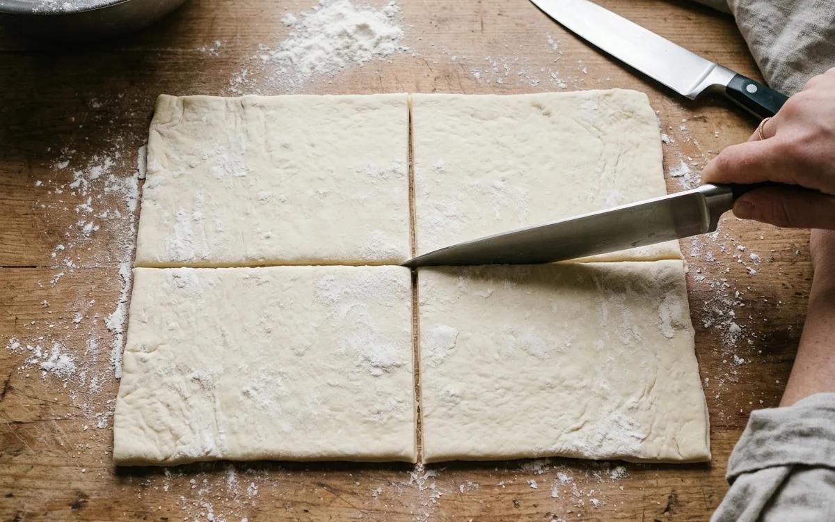 Step 3: Unroll the puff pastry sheet on a lightly floured surface an
