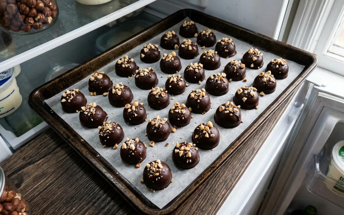 Step 9: Place the baking sheet in the refrigerator for 20 minutes to