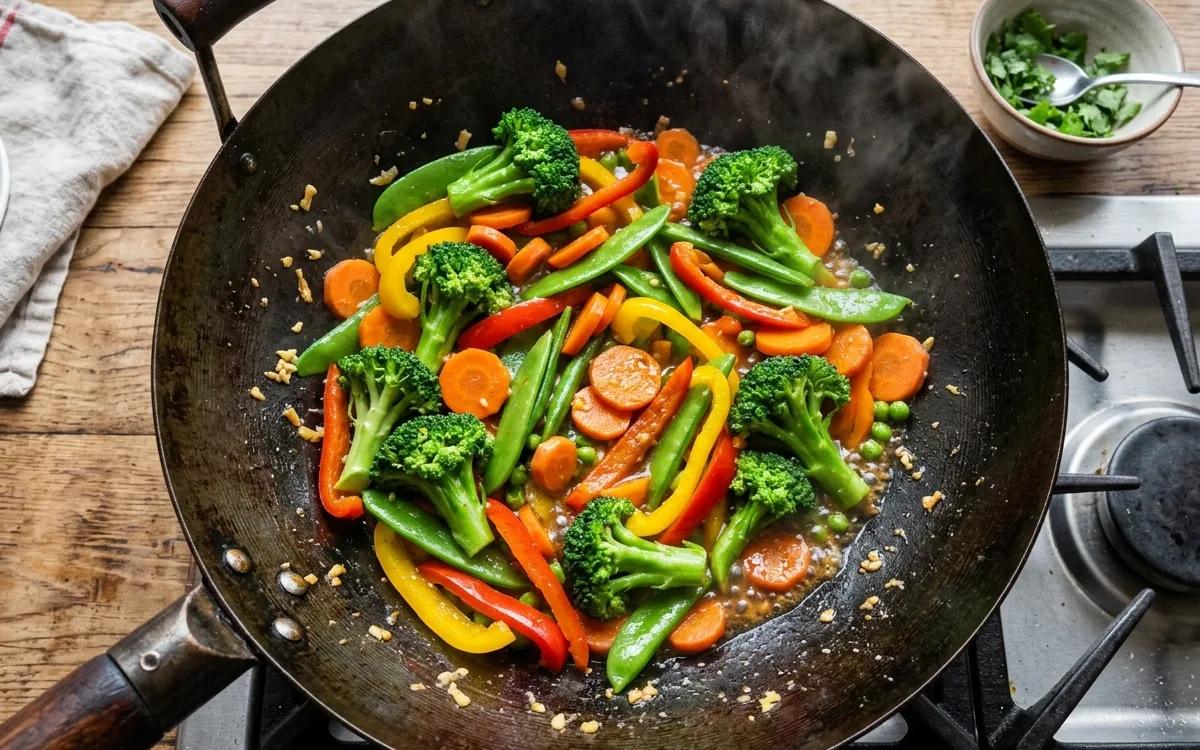 Step 6: Cook the vegetables for about 4 minutes until they are brigh