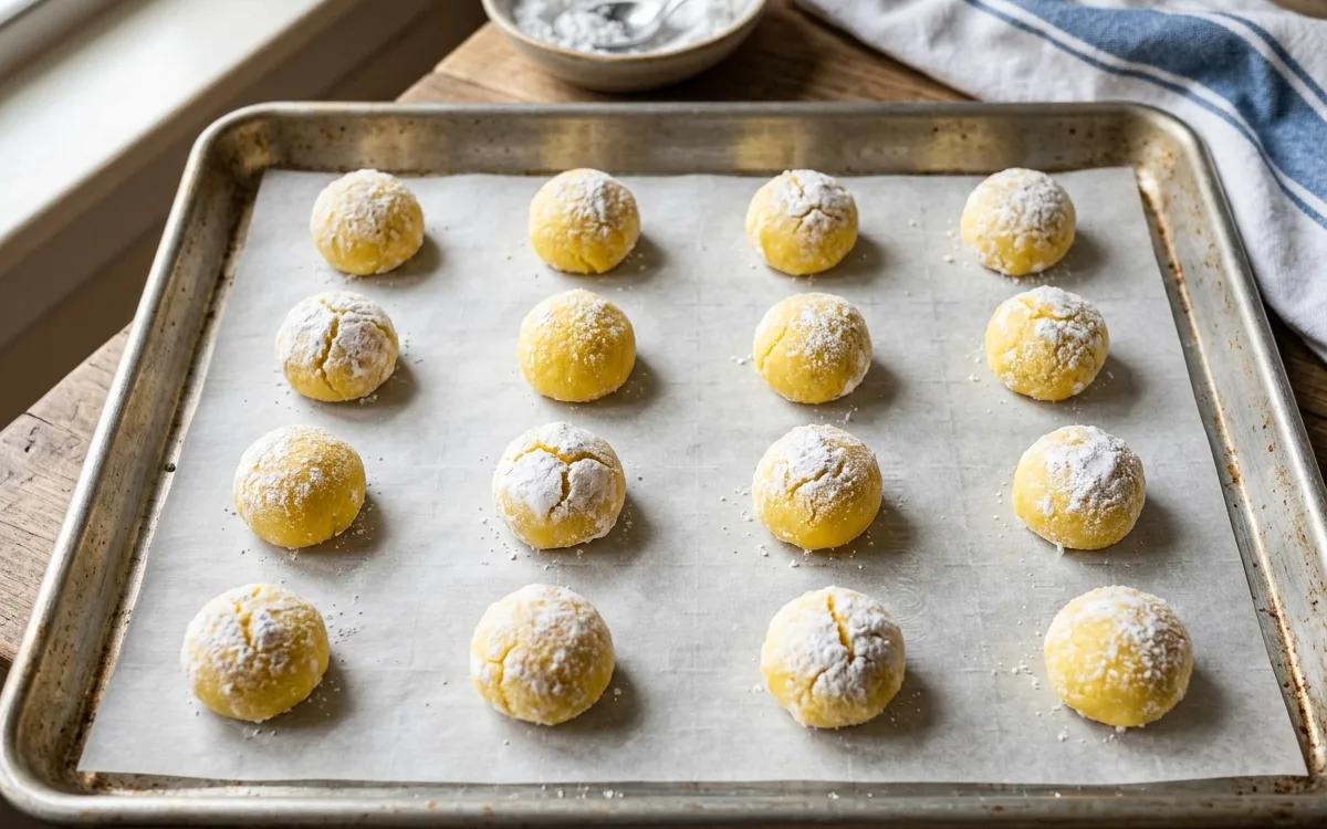 Step 6: Place the balls on the prepared baking sheet spaced two inch
