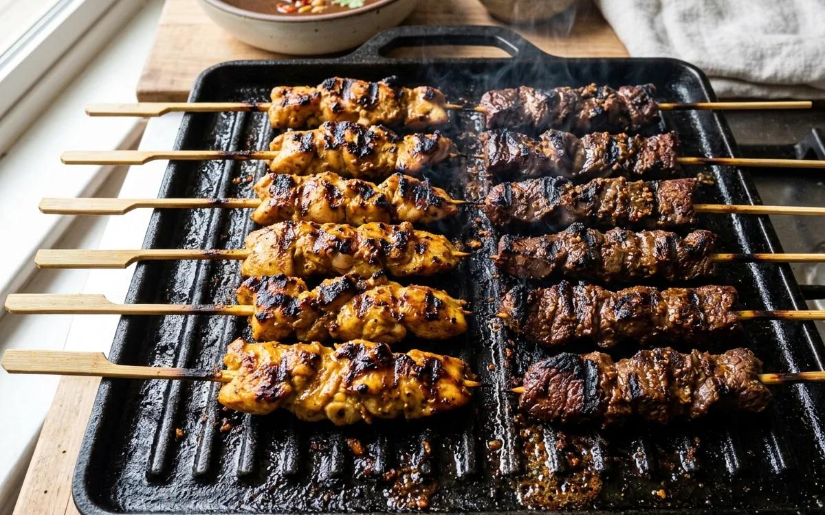 Step 8: Cook the skewers for 3-4 minutes per side until charred and 