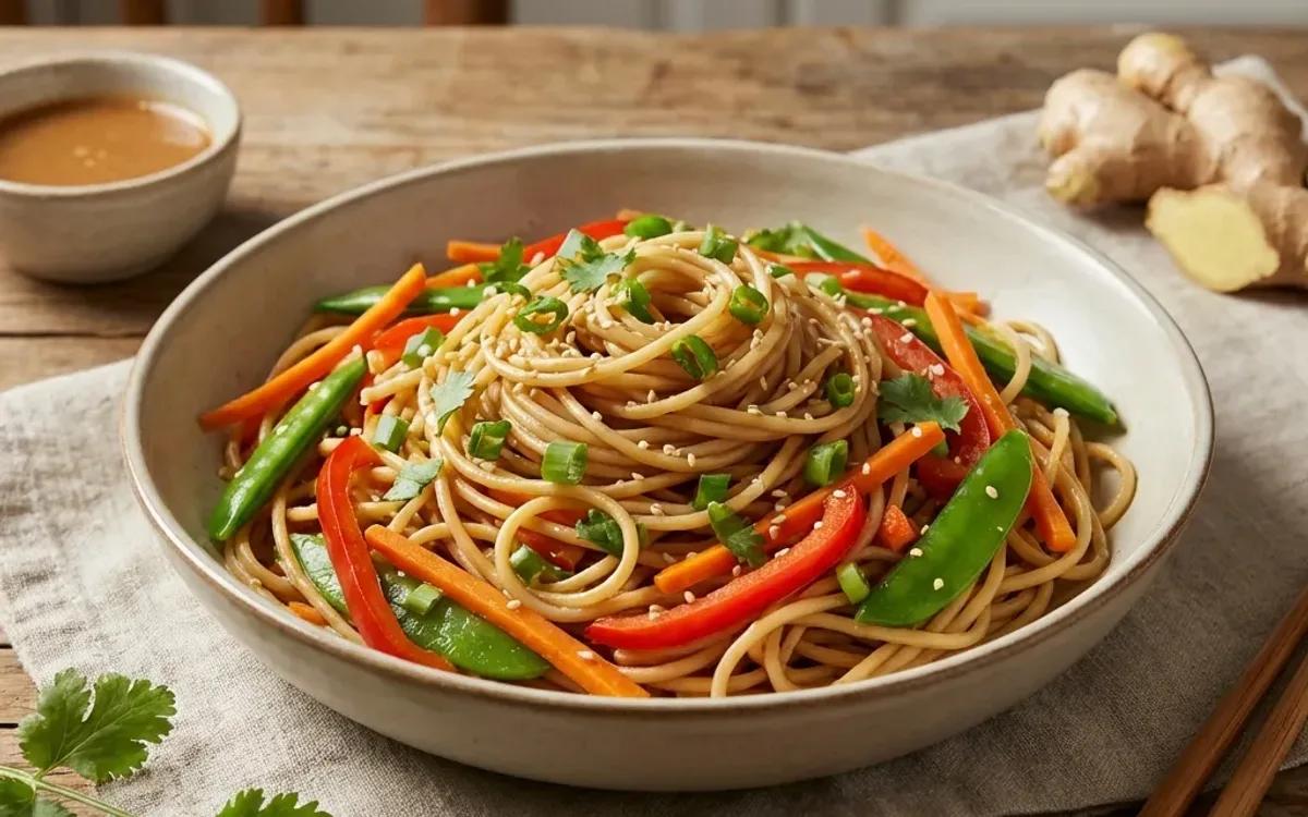 Asian Sesame Noodles With Crunchy Veggies — american recipe