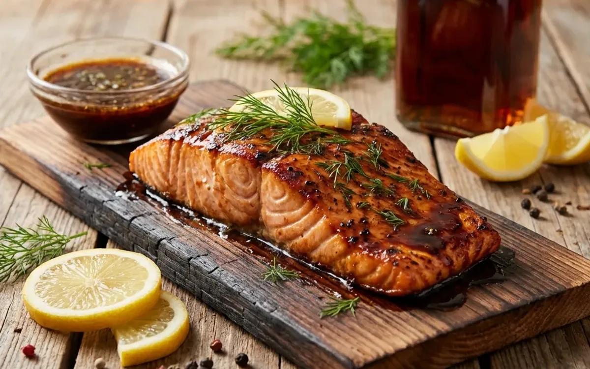 Cedar Plank Rum Salmon — american recipe