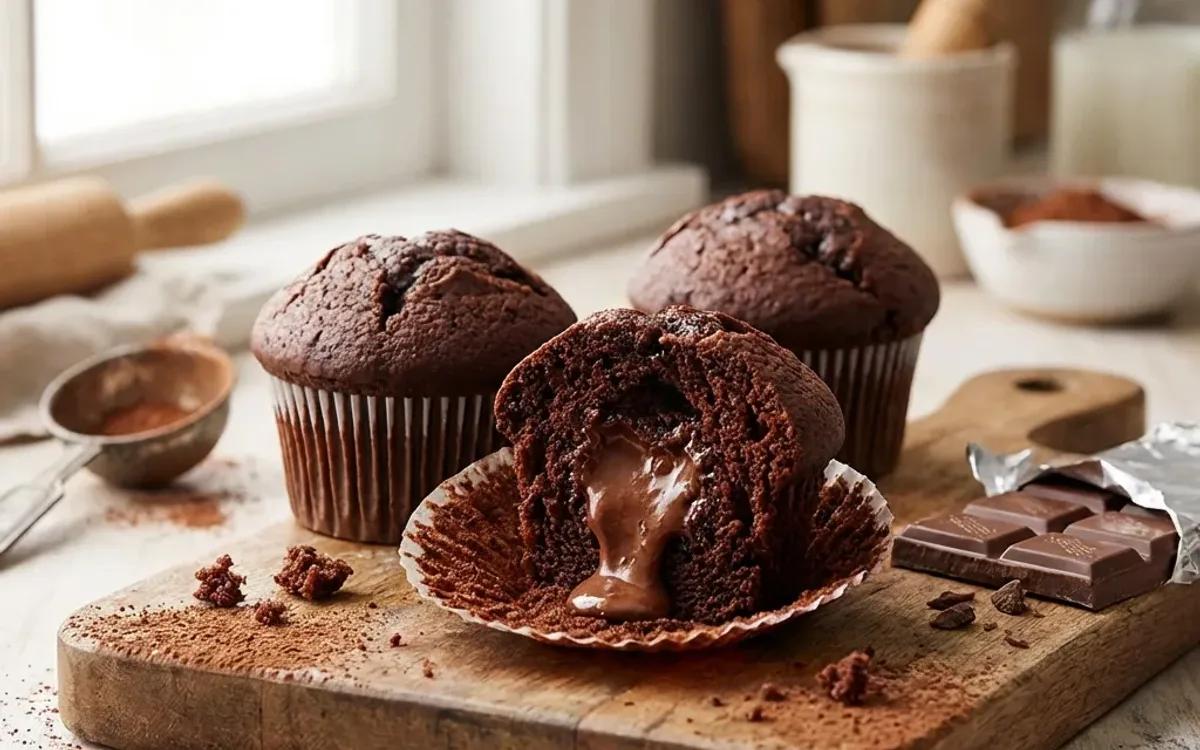 Chocolate Bar Filled Chocolate Cupcakes — american recipe
