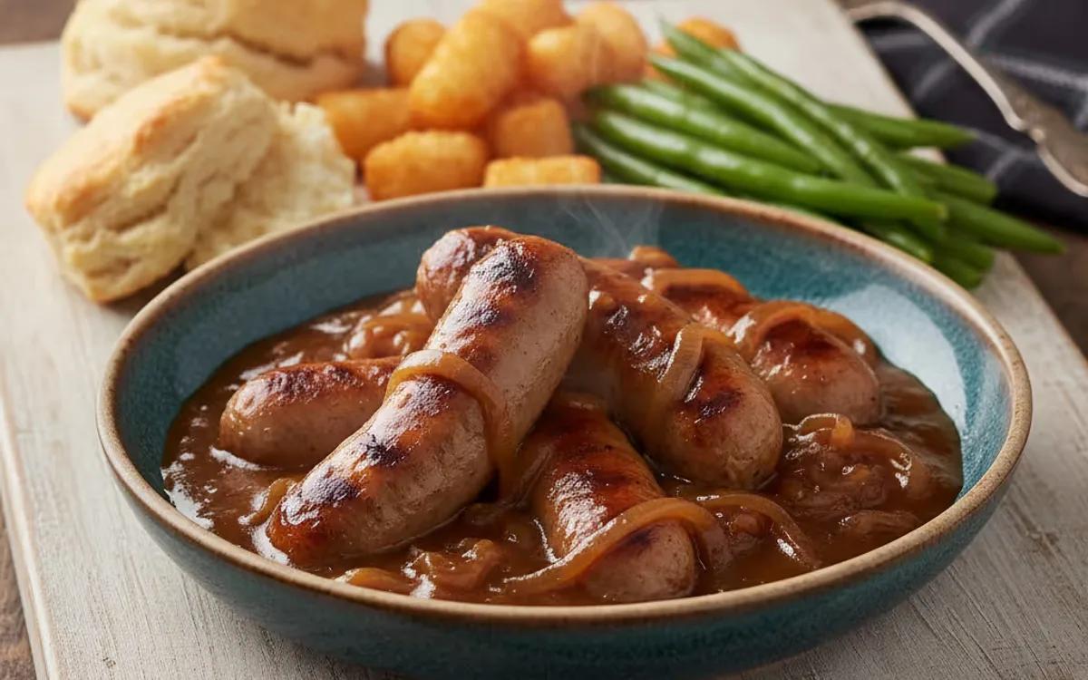 Classic Sausages in Rich Onion Gravy — american recipe
