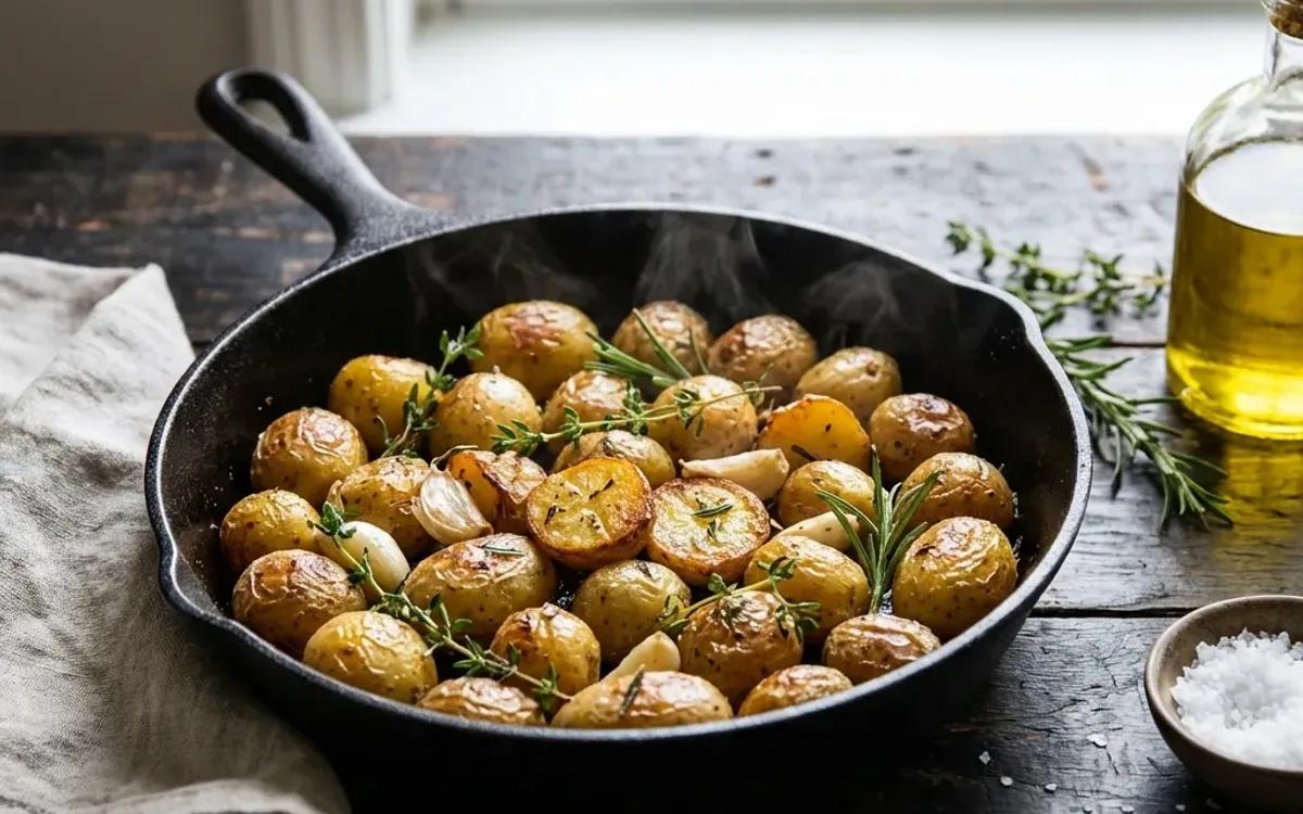Crispy Garlic Roasted Baby Potatoes — american recipe