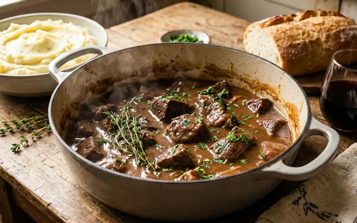 Dutch Oven Beef Tips and Gravy — american recipe