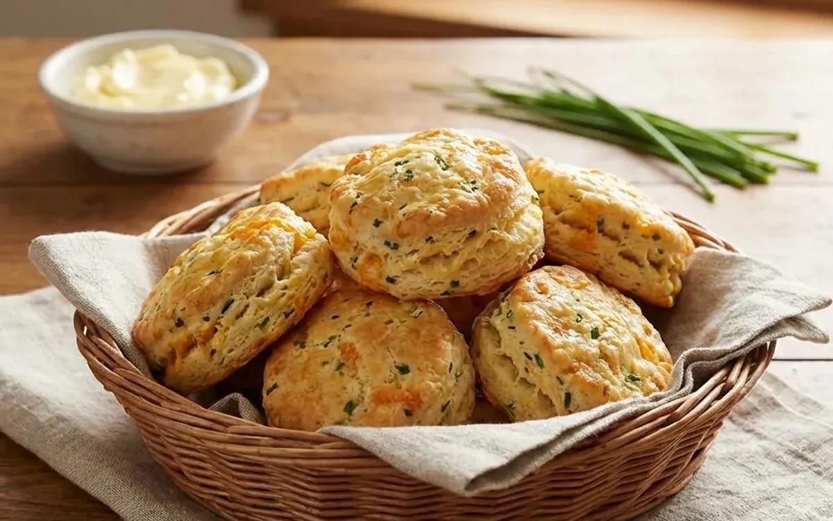 Fluffy Cheddar Biscuits with Fresh Chives — american recipe