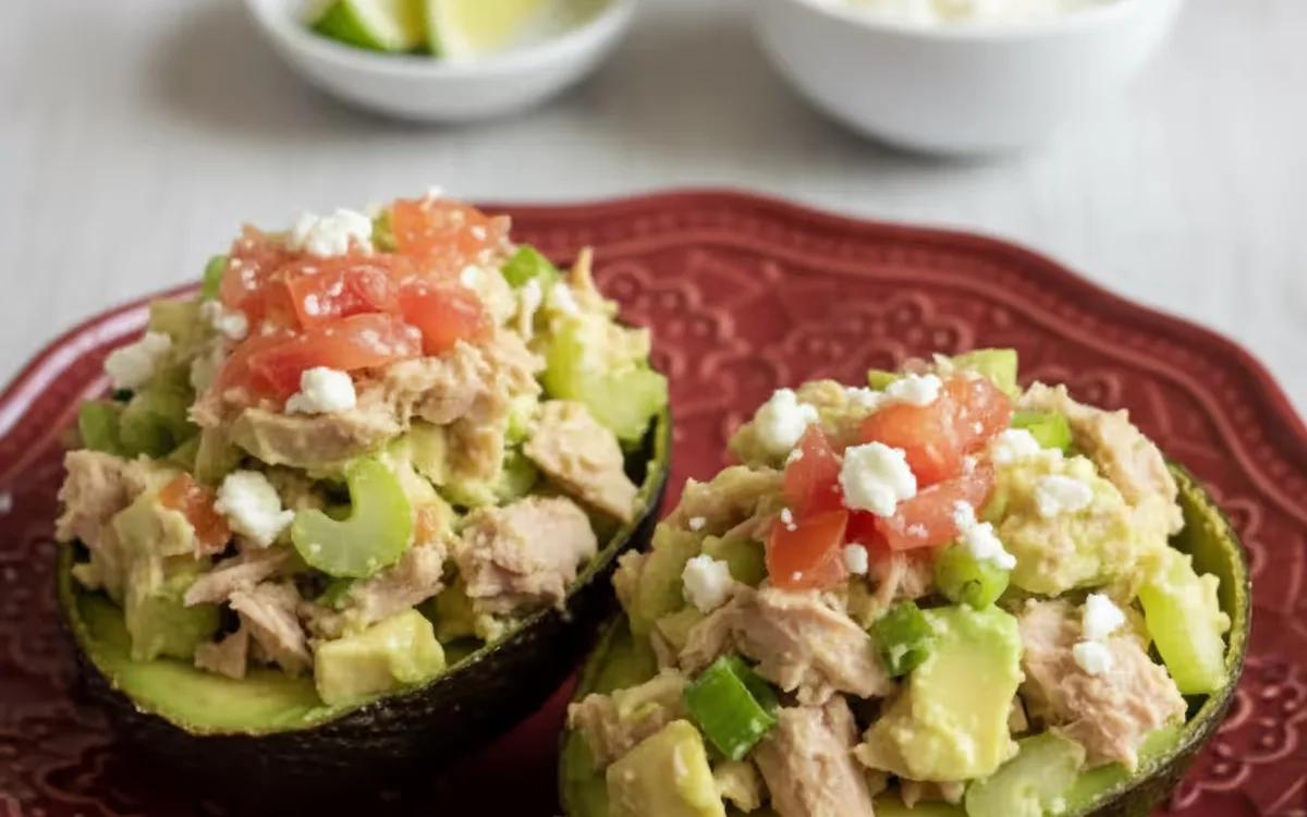 Fresh Avocado Tuna Salad with Feta and Lime — Mediterranean lunch recipe