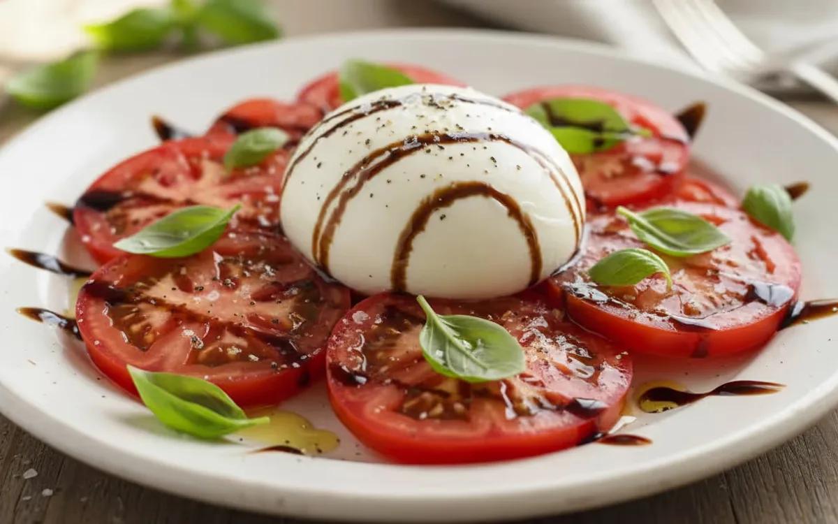 Fresh Burrata Caprese Salad — Italian snacks recipe