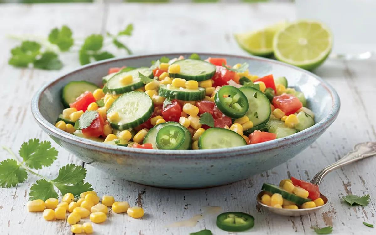 Fresh Frozen Corn Salad with Cilantro and Jalapeño — American lunch recipe