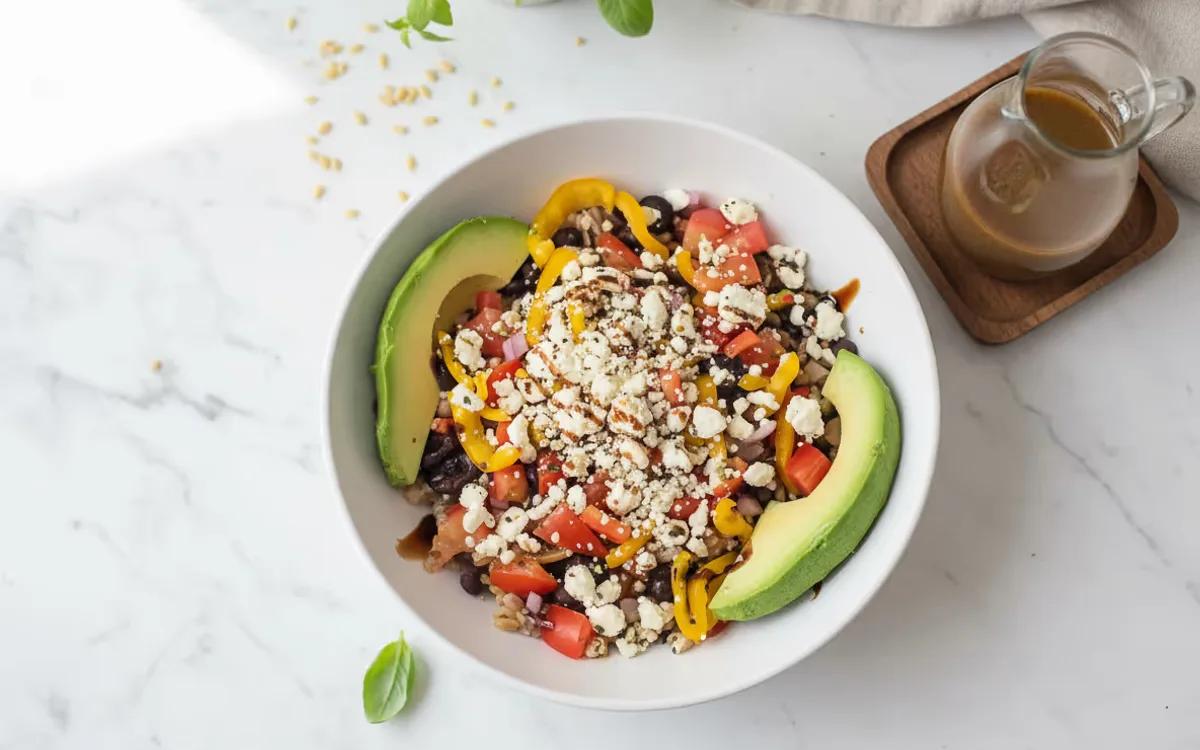 Garden Fresh Farro Bowl with Balsamic Dressing — mediterranean recipe