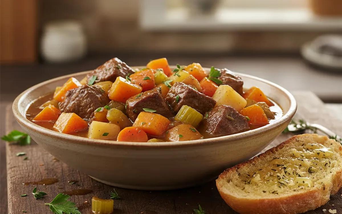 Hearty Slow Cooker Beef Stew with Butternut Squash — american recipe