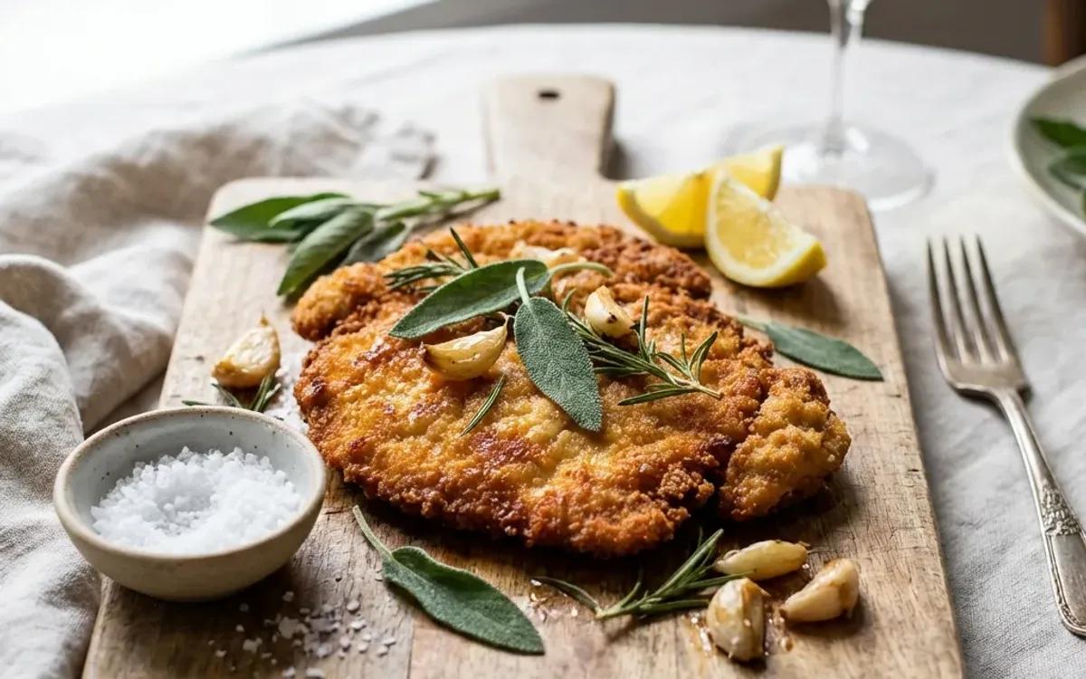 Nitko’s Chicken Schnitzel with Sage, Rosemary and Garlic — american recipe