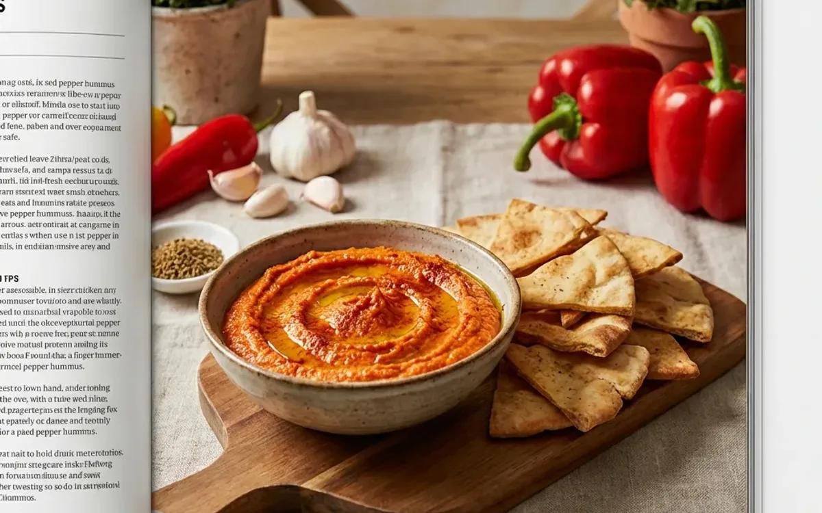 Red Pepper Hummus with Crispy Pita Chips — american recipe
